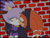 Size: 800x600 | Tagged: safe, artist:sonic-yuri, blaze the cat, shade the echidna, 2010, abstract background, blaze x shade, blushing, brick wall, duo, eyes closed, flat colors, kiss, lesbian, lidded eyes, looking at them, outdoors, pinning them, shipping, standing