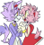 Size: 1280x1295 | Tagged: safe, artist:horroir, amy rose, blaze the cat, cat, hedgehog, 2017, amy x blaze, amy's halterneck dress, blaze's tailcoat, cute, female, females only, holding hands, lesbian, looking at each other, mouth open, shipping, simple background, transparent background