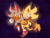 Size: 1280x960 | Tagged: safe, artist:skeletonpendeja, shadow the hedgehog, sonic the hedgehog, super shadow, super sonic, abstract background, clenched fists, dark skin, duo, eyelashes, flying, frown, looking at viewer, male, nonbinary, smile, star (sky), super form, tan skin, yellow gloves, yellow sclera
