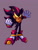 Size: 960x1280 | Tagged: safe, artist:skeletonpendeja, shadow the hedgehog, clenched fist, frown, looking ahead, mouth open, nonbinary, purple background, simple background, solo, standing, tan skin, yellow sclera