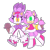 Size: 1000x1000 | Tagged: safe, artist:deadblog, amy rose, blaze the cat, cat, hedgehog, 2016, amy x blaze, amy's halterneck dress, blaze's tailcoat, chibi, cute, duo, duo female, female, females only, holding hands, ice cream, lesbian, looking at viewer, no pupils, shipping, simple background, smile, smiling at viewer