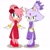 Size: 1280x1280 | Tagged: safe, artist:softhele1, amy rose, blaze the cat, cat, hedgehog, 2023, amy x blaze, cute, dress, duo, female, females only, lesbian, looking at viewer, shipping, simple background, smile, smiling at viewer, white background