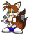 Size: 2554x3029 | Tagged: safe, miles "tails" prower, anonymous editor, blue shoes, brown fur, edit, electrical gloves, eyelashes, nonbinary, one fang, redesign, simple background, solo, transparent background, yellow sclera