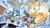 Size: 2500x1406 | Tagged: safe, artist:y-firestar, kit the fennec, miles "tails" prower, abstract background, fight, tentacle, water