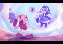 Size: 4096x2896 | Tagged: safe, artist:rechi_c, cheese (chao), cream the rabbit, sonic dream team, ariem