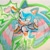 Size: 2048x2048 | Tagged: safe, artist:spoiledskullz, sonic the hedgehog, abstract background, aro ace pride, aromantic, asexual, flag, heart, holding something, looking offscreen, pride, pride flag, sketch, smile, solo, speech bubble, top surgery scars, traditional media, trans male, trans pride, transgender, wink