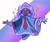 Size: 2048x1710 | Tagged: safe, artist:huhermm, human, sonic dream team, 2023, abstract background, ariem, dark skin, humanized, lidded eyes, looking at viewer, smile, solo, sparkles, star (symbol)
