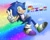 Size: 2048x1638 | Tagged: safe, artist:hooxiedev, sonic the hedgehog, 31 days sonic, 2022, abstract background, aromantic, aromantic pride, asexual, asexual pride, binder, bisexual pride, clouds, gay pride, lesbian pride, looking at viewer, nonbinary pride, pansexual pride, pride, pride flag, rainbow, signature, smile, solo, sparkles, trans male, trans pride, transgender, v sign, wink
