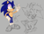 Size: 820x618 | Tagged: dead source, safe, artist:chaoparks, miles "tails" prower, sonic the hedgehog, blushing, duo, english text, freckles, frizzed, line art, shocked, smile, standing, sweatdrop, wagging finger