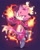 Size: 850x1063 | Tagged: safe, artist:sonicistebest, blaze the cat, 2023, :o, abstract background, fire, flame, looking at viewer, looking back, looking back at viewer, mouth open, outline, solo, sparkles, white outline