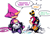 Size: 891x610 | Tagged: safe, artist:_motobug, charmy bee, espio the chameleon, dialogue, duo, eyes closed, holding something, kneeling, looking at them, mouth open, part of a set, simple background, sitting, speech bubble