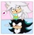 Size: 1150x1200 | Tagged: safe, artist:nathydash, mephiles the dark, silver the hedgehog, ..., 2021, :3, alternate version, blushing, cute, duo, gay, head rest, heart, holding something, lidded eyes, mephilver, mug, panels, shipping, shrunken pupils, signature, simple background