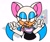 Size: 2048x1704 | Tagged: safe, artist:cungleart, rouge the bat, abstract background, cute, double v sign, heart, limited palette, looking offscreen, rougabetes, smile, solo, tongue out, trans female, trans girl rouge, trans pride, transgender, v sign