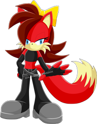 Size: 3830x4871 | Tagged: safe, artist:jasienorko, fiona fox, solo, sonic x, sonic x style, transparent background