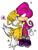 Size: 332x435 | Tagged: safe, artist:cornflakee, espio the chameleon, miles "tails" prower, 2008, blushing, crack shipping, duo, espio x tails, frown, gay, heart, holding them, lidded eyes, looking ahead, looking at them, male, males only, no mouth, simple background, standing, star (symbol), white background
