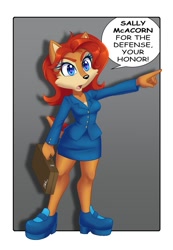 Size: 620x894 | Tagged: safe, artist:metalpandora, sally acorn, sally mcacorn, briefcase, solo