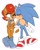 Size: 1655x2048 | Tagged: safe, artist:meanbeanzone, sally acorn, sonic the hedgehog, duo, sally x sonic, shipping, straight