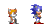 Size: 384x192 | Tagged: safe, artist:scarlettjett34, miles "tails" prower, sonic the hedgehog, sonic cd, 2021, animated, duo, male, males only, remake, running, simple background, spinning, sprite, transparent background