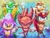 Size: 2048x1536 | Tagged: safe, artist:pezadriarts, charmy bee, espio the chameleon, knuckles the echidna, mighty the armadillo, vector the crocodile, knuckles chaotix, 2022, abstract background, classic charmy, classic espio, classic knuckles, classic mighty, classic vector, front view, frown, group, holding something, looking at viewer, male, males only, ring, running, running towards viewer, signature
