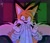 Size: 2048x1776 | Tagged: semi-grimdark, artist:kathycartoonist, miles "tails" prower, fanfic:rainbow factory, 2022, abstract background, blood, blood splatter, blood stain, creepypasta, crossover, evil, evil grin, eye twitch, fangs, insanity, lab coat, looking at viewer, mouth open, rainbow blood, signature, smile, solo, spectra, standing, voice actor joke