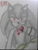 Size: 1627x2122 | Tagged: semi-grimdark, artist:artistiachan, sonic the hedgehog, alternate universe, au:fall into the void, blood, glowing eyes, greyscale, lidded eyes, looking at viewer, monochrome, signature, simple background, solo, sonic riders, spot color, standing, sunglasses, traditional media