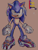 Size: 1774x2355 | Tagged: safe, artist:shootyrefutey, sonic the hedgehog, sonic prime, 2023, beige background, clenched fists, clenched teeth, english text, front view, looking ahead, male, modern sonic, signature, simple background, smile, solo, sparkles, standing, text