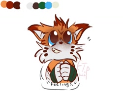 Size: 779x583 | Tagged: safe, artist:ellatherepersons, mangey, miles "tails" prower, sonic prime, clenched teeth, english text, feelings, hands together, looking up, male, meme, messy fur, redraw, simple background, smile, solo, solo male, white background