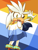Size: 2401x3141 | Tagged: dead source, safe, artist:versailercat, silver the hedgehog, abstract background, aro ace pride, cape, headcanon, looking at viewer, male, mouth open, pride, smile, solo, solo male, standing
