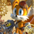 Size: 640x640 | Tagged: safe, artist:xeylea, miles "tails" prower, 3d, abstract background, cogwheel, gear, holding something, icon, looking at viewer, machinery, smile, solo, sonic boom (tv), steampunk