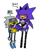Size: 505x673 | Tagged: safe, artist:braingutzz, mecha sonic, silver sonic, agender, agender only, dialogue, duo, duo agender, english text, flat colors, holding them, mouth open, red sclera, robot, siblings, simple background, standing, white background