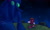 Size: 1600x960 | Tagged: safe, artist:skeletonpendeja, chaos, knuckles the echidna, sonic adventure, abstract background, duo, fighting pose, glowing eyes, hat, knuckles' hat, looking at each other, master emerald, nighttime, outdoors, redraw, standing, star (sky)