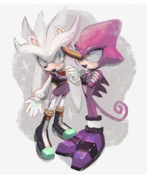 Size: 775x936 | Tagged: safe, artist:sososo_327, espio the chameleon, silver the hedgehog, gay, shipping, silvio