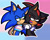 Size: 2048x1638 | Tagged: safe, artist:feeble-minded-little-gay, shadow the hedgehog, sonic the hedgehog, arm around shoulders, binder, bisexual, bisexual pride, bust, duo, face paint, gay, gradient background, lidded eyes, outline, pride flag background, shadow x sonic, shipping, smile, trans male, trans pride, transgender