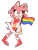 Size: 1536x2048 | Tagged: dead source, safe, artist:artyyline, amy rose, 2019, blushing, eye clipping through hair, eyebrows clipping through hair, female, flag, looking offscreen, pride, pride flag, simple background, smile, solo, standing, transparent background