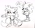 Size: 2048x1634 | Tagged: safe, artist:kobatuwu, miles "tails" prower, sonic the hedgehog, duo, female, male, simple background, sketch, smile, speech bubble, standing, thumbs up, trans female, trans girl tails, transgender, wink