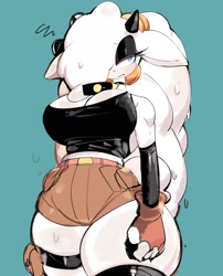 Size: 1698x2097 | Tagged: suggestive, artist:usa37107692, lanolin the sheep, big breasts, hyper thighs, solo