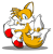 Size: 1449x1481 | Tagged: safe, artist:trungtranhaitrung, miles "tails" prower, looking at viewer, modern tails, shadow (lighting), simple background, smile, solo, transparent background, uekawa style