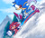 Size: 2048x1707 | Tagged: safe, artist:springbot, knuckles the echidna, sonic the hedgehog, duo, snowboard