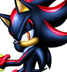 Size: 1600x1720 | Tagged: safe, artist:rezistangs, shadow the hedgehog, frown, lidded eyes, lineless, looking at viewer, simple background, solo, standing, transparent background