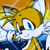 Size: 768x768 | Tagged: safe, artist:homophobic-sonic, miles "tails" prower, fox, aro ace pride, aromantic, asexual, edit, icon, looking at viewer, male, one fang, pride, pride flag background, smile, solo