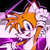 Size: 768x768 | Tagged: safe, artist:homophobic-sonic, miles "tails" prower, fox, asexual, asexual pride, icon, male, mouth open, one fang, pride, pride flag background, smile, solo