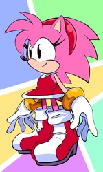 Size: 1225x2048 | Tagged: safe, artist:randomguy9991, amy rose, amy's halterneck dress, classic amy