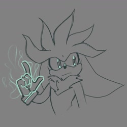 Size: 1300x1300 | Tagged: safe, artist:raero, silver the hedgehog, hedgehog, psychokinesis, sketch