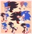 Size: 1972x2048 | Tagged: safe, artist:nessfreenote, shadow the hedgehog, sonic the hedgehog, hedgehog, 2023, abstract background, blushing, blushing ears, border, chaos emerald, duo, english text, eyes closed, gay, holding each other, holding something, male, males only, sfx, shadow x sonic, shipping, smile, standing, stick figure