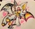 Size: 2048x1677 | Tagged: safe, artist:spoiledskullz, rouge the bat, bat, asexual, asexual pride, eyes closed, female, flag, heart, holding something, lesbian, lesbian pride, mouth open, one fang, outline, pride, pride flag, signature, smile, solo, traditional media