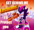 Size: 1362x1202 | Tagged: safe, artist:yinx-da-nikkit, shadow the hedgehog, hedgehog, bazooka, english text, get behind me lesbians, holding something, lesbian pride, looking at viewer, male, outline, pride, pride flag background, redraw, solo, sparkles, word art