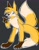 Size: 1607x2048 | Tagged: safe, artist:cha0w0w, miles "tails" prower, fox, 2020, alternate universe, barefoot, beanbrows, claws, fur markings, gloves off, grey background, hand behind back, looking at viewer, male, outline, pawpads, paws, pointing, redesign, simple background, smile, solo, standing, tongue out, whiskers