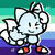 Size: 768x768 | Tagged: safe, artist:homophobic-sonic, miles "tails" prower, arctic fox, cute, edit, heart, icon, looking offscreen, male, mlm pride, one eye closed, pride flag background, smile, solo, species swap, standing, stick figure, tailabetes