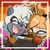 Size: 2048x2048 | Tagged: safe, tangle the lemur, whisper the wolf, anonymous artist, blushing, blushing ears, duo, edit, female, hugging, icon, lesbian, lesbian pride, mobius.social exclusive, pride, pride flag background, shipping, smile, tangle x whisper