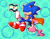Size: 1167x920 | Tagged: safe, artist:ricecaqes, sonic the hedgehog, abstract background, aro ace pride, aromantic, asexual, autistic pride, cape, flag, holding something, lidded eyes, looking offscreen, male, modern sonic, outline, pride, pride flag, sitting, smile, solo, top surgery scars, trans male, trans pride, transgender